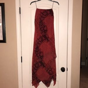 Red Floral Flowy Spaghetti Strap Dress